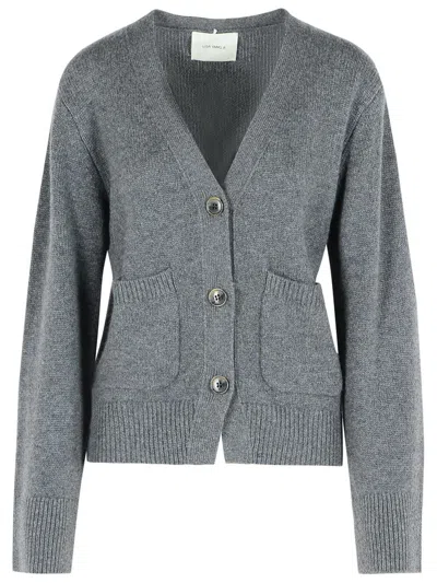 Lisa Yang 'danni' Graphite Cashmere Cardigan In Gray