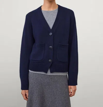 Lisa Yang Danni Knit Cardigan In Truffle In Blue