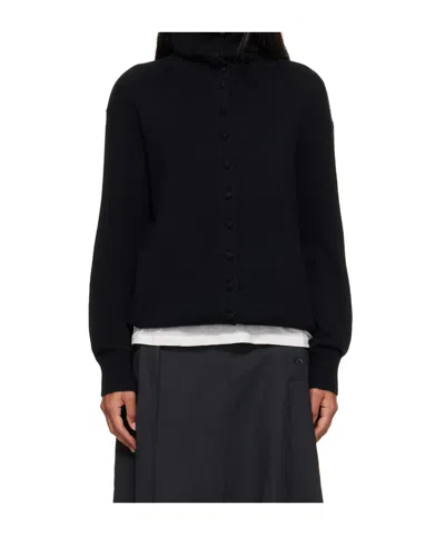 Lisa Yang Denie Button-up Sailor-collar Cardigan In Black