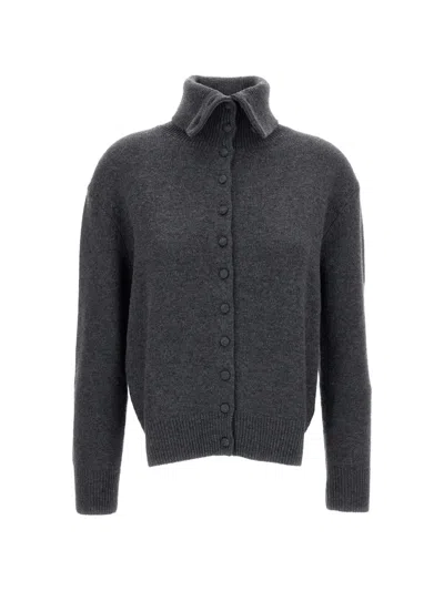 Lisa Yang Grey Denie Cashmere Cardigan In Transparent