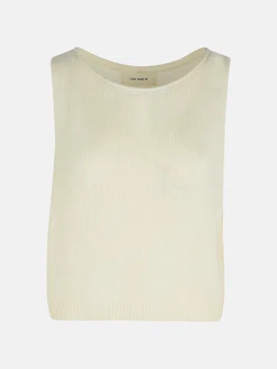 Lisa Yang 'devine' Cream Silk Blend Vest