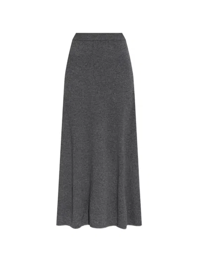 Lisa Yang Dolly Knitted Midi Skirt In Gray