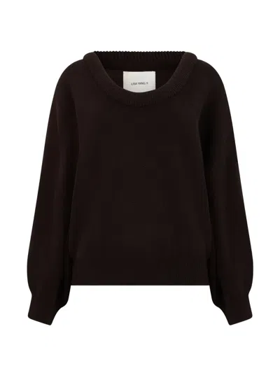 Lisa Yang Doria Fine-knit Drop-shoulder Sweater In Brown