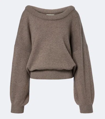 Lisa Yang Doria Off-shoulder Cashmere Sweater In Gray