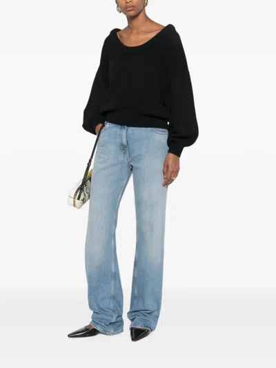 Lisa Yang Doria Off-shoulder Ribbed-trim Sweater In Black