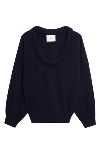 Lisa Yang Doria Padded Scoop Neck Cashmere Sweater In Blue