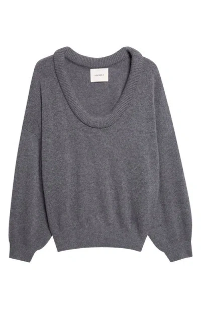 Lisa Yang Doria Padded Scoop Neck Cashmere Sweater In Gray