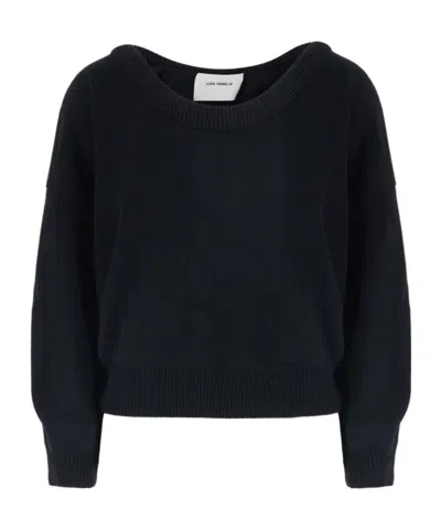 Lisa Yang Doria Scoop-neck Ribbed-trim Sweater In Black