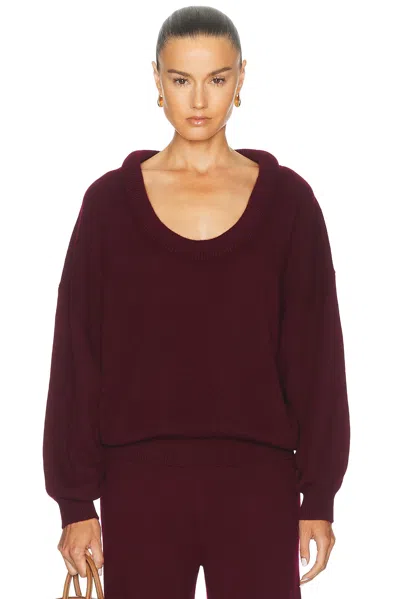 Lisa Yang Doria Sweater In Deep Plum