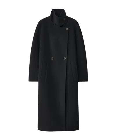 Lisa Yang Doublé Button Coat In Black