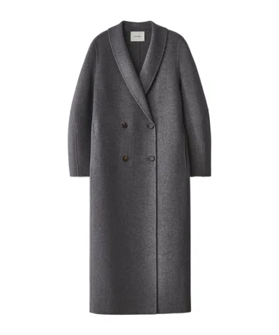 Lisa Yang Double-breasted Shawl-lapel Coat In Grey