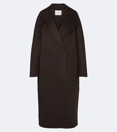 Lisa Yang Double-breasted Wool And Cashmere Coat In Brown