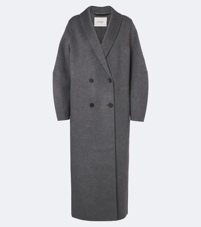 Lisa Yang Double-breasted Wool And Cashmere Coat In Gray