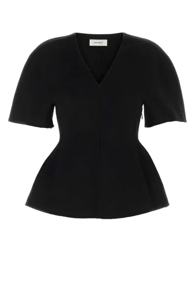 Lisa Yang Wool And Cashmere-blend Blouse In Black
