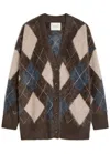 Lisa Yang Elaria Argyle Brushed Cashmere Cardigan In Brown