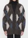 Lisa Yang Elaria Argyle Cashmere Cardigan In Multi