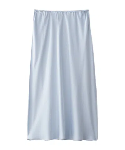 Lisa Yang Elastic Waist Midi Skirt In Blue