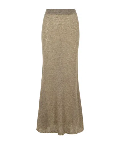 Lisa Yang Elastic Waist Skirt In Nude
