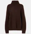 Lisa Yang Elwinn Cashmere-blend Turtleneck Sweater In Chestnut Bouclé
