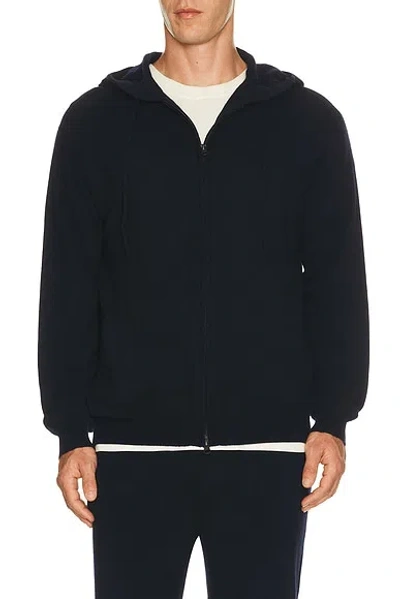Lisa Yang Emerson Hooded Zip Sweater In Navy