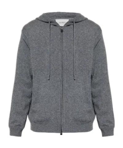 Lisa Yang Emerson Zip-up Hooded Cardigan In Gray