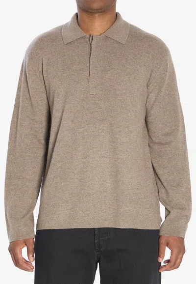 Lisa Yang Emil Cashmere Polo Sweater In Brown