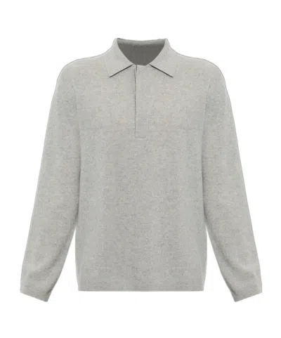 Lisa Yang Emil Polo Knitted Sweater In Gray