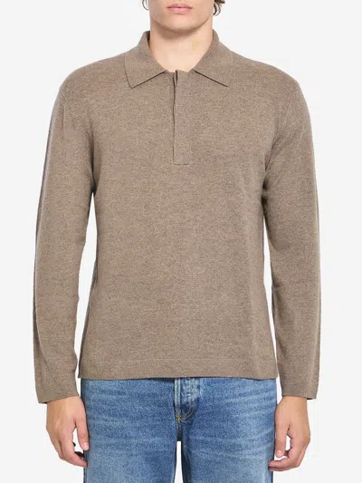 Lisa Yang Emil Polo Sweater In Brown