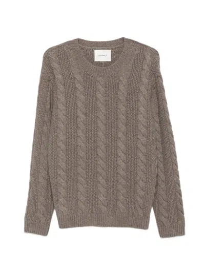 Lisa Yang Espen Cable-knit Crew-neck Sweater In Brown