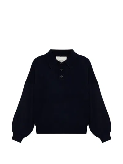 Lisa Yang Etta Cashmere Polo Sweater In Blue
