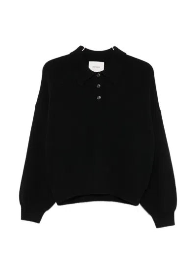 Lisa Yang Etta Button-up Polo Shirt In Black