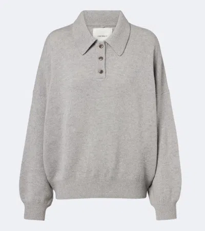 Lisa Yang Etta Cashmere Polo Sweater In Gray