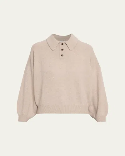 Lisa Yang Etta Cashmere Polo Sweater In Brown