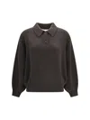 Lisa Yang Knitwear Casual Collar Detail Long Sleeves In Brown