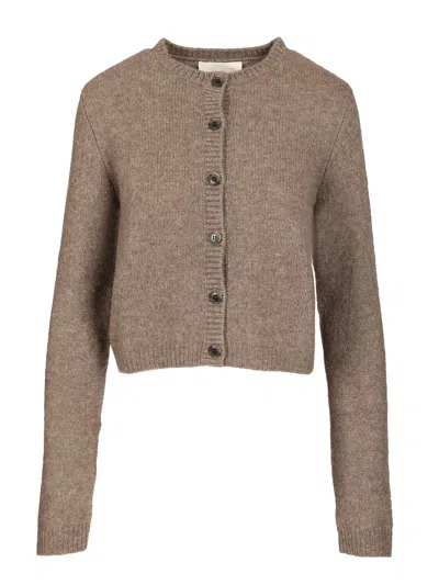 Lisa Yang Felicia Cardigan Knitwear Violet In Brown
