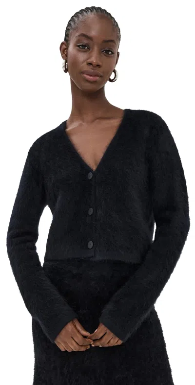 Lisa Yang Black Filippa Cardigan In Bk Black Brushed