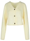 Lisa Yang 'filippa' V Neck Cashmere Cardigan With Long Sleeves In Neutrals