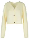 Lisa Yang 'filippa' V Neck Cashmere Cardigan With Long Sleeves In Yellow
