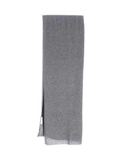 LISA YANG FINELY KNIT GREY SCARF WITH MINIMALIST DESIGN