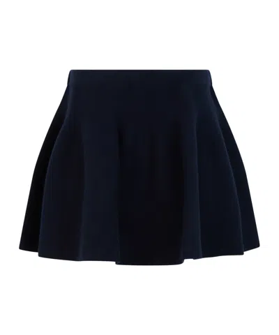 Lisa Yang Flared Cashmere Knitted Skirt In Blue