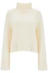 Lisa Yang Roll-neck Ribbed Cashmere Jumper In Cream (white)