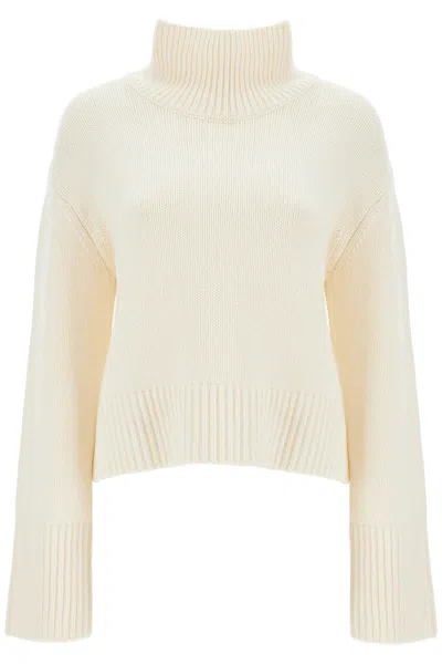 Lisa Yang Roll-neck Ribbed Cashmere Jumper In Cream