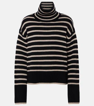 Lisa Yang Fleur Striped Cashmere Sweater In White