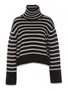 Lisa Yang Fleur Striped Cashmere Sweater In Black