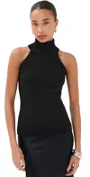 Lisa Yang Turtleneck Cashmere Tank Top In Black