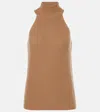 Lisa Yang Freya Ribbed-knit Cashmere Turtleneck Top In Brown