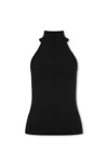 Lisa Yang Turtleneck Cashmere Tank Top In Bl Black