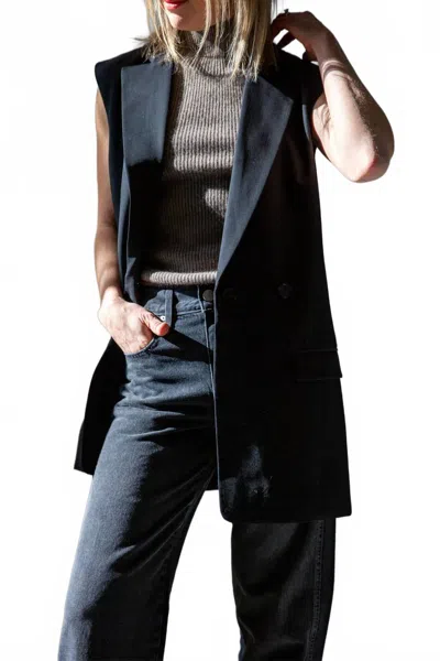 Lisa Yang Freya Turtleneck Tank Top In Truffle In Gray
