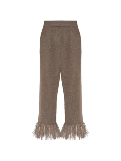 Lisa Yang Fringed Trousers In Brown