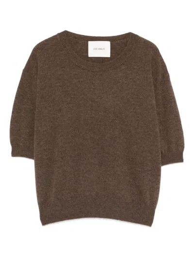 Lisa Yang Genevra Short-sleeve Top In Brown